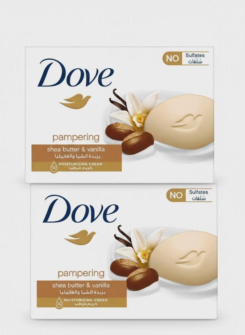 دوف صابون دوف للتدليل بزبدة الشيا والفانيليا - 90 جرام (عبوتين) - Image 1